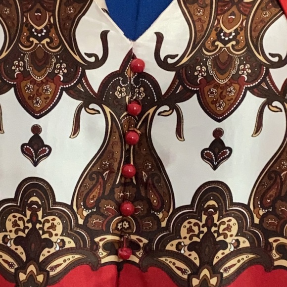 Lane Bryant beautiful halter with fringe tassel asian pattern size 20 - Picture 2 of 6